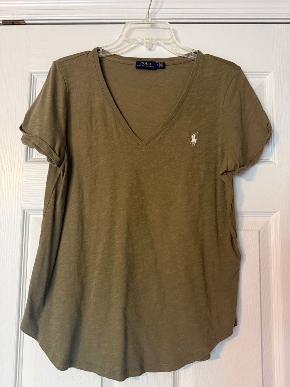 Polo by Ralph Lauren Olive Green V-Neck Short Sleeve Tee